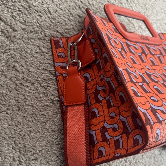 Tous Orange and Gray Geometric Handbag - Picture 3 of 8